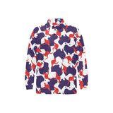 Kangaroo Australian pattern Men's Long Sleeve Polo Shirt