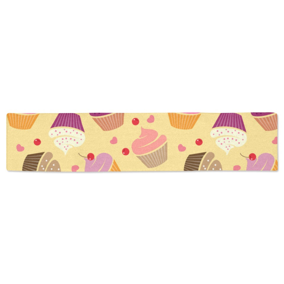 cake cupcake heart cherry pattern Table Runner