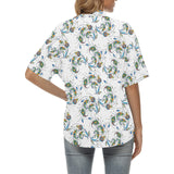 Peacock feather pattern Women's All Over Print Hawaiian Shirt