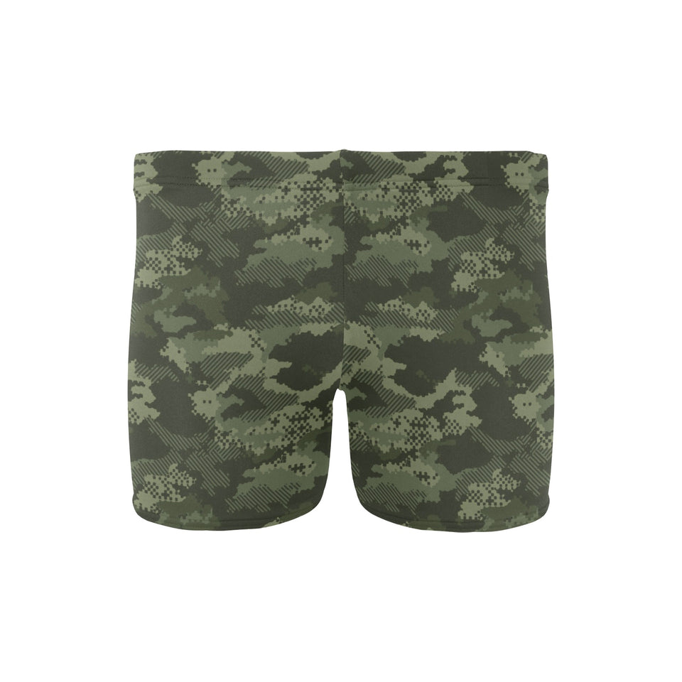 Digital Green camouflage pattern Men's Swimming Trunks