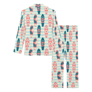 Surfboard Pattern Print Design 02 Women's Long Pajama Set