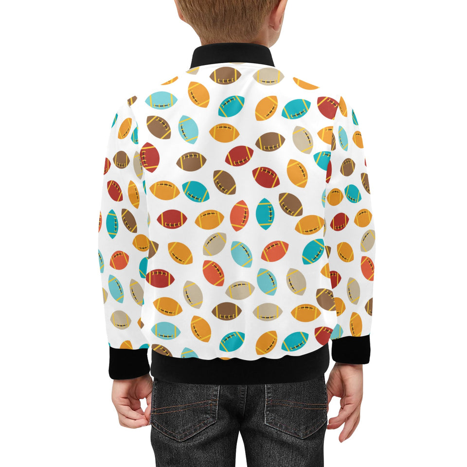 Colorful american football ball pattern Kids' Boys' Girls' Bomber Jacket