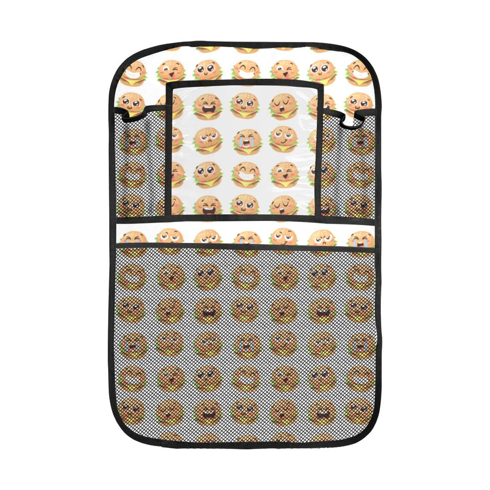 Hamburger Pattern Print Design 04 Car Seat Back Organizer