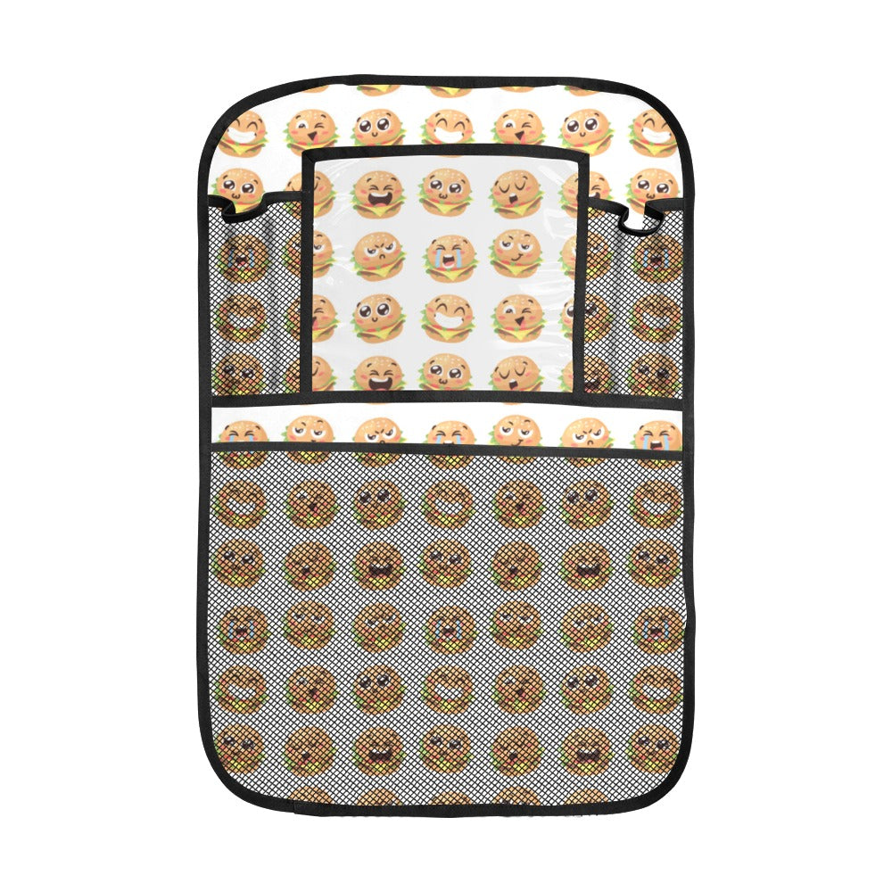 Hamburger Pattern Print Design 04 Car Seat Back Organizer