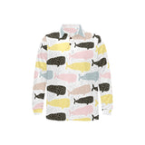 Whale dot pattern Men's Long Sleeve Polo Shirt