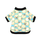 Bee honeycomb pattern All Over Print Pet Dog Round Neck Fuzzy Shirt