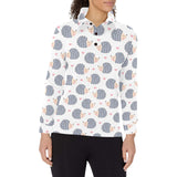 Hedgehog Pattern Print Design 04 Women's Long Sleeve Polo Shirt