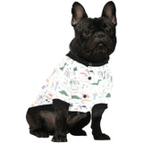 Cute cartoon dinosaurs tree pattern All Over Print Pet Dog Round Neck Fuzzy Shirt