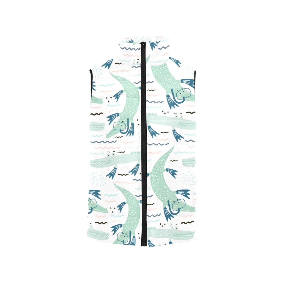 Crocodile diver pattern Women's Padded Vest