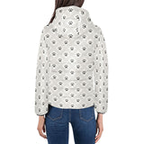 Dog Paws Pattern Print Design 03 Women's Padded Hooded Jacket
