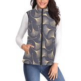 Gold ginkgo leaves Women's Padded Vest