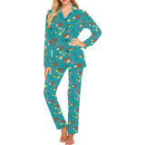 Hedgehog Pattern Print Design 01 Women's Long Pajama Set