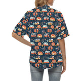 Camper Van Pattern Print Design 05 Women's All Over Print Hawaiian Shirt