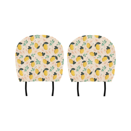 lemon flower leave pattern Car Headrest Cover