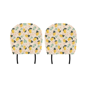 lemon flower leave pattern Car Headrest Cover