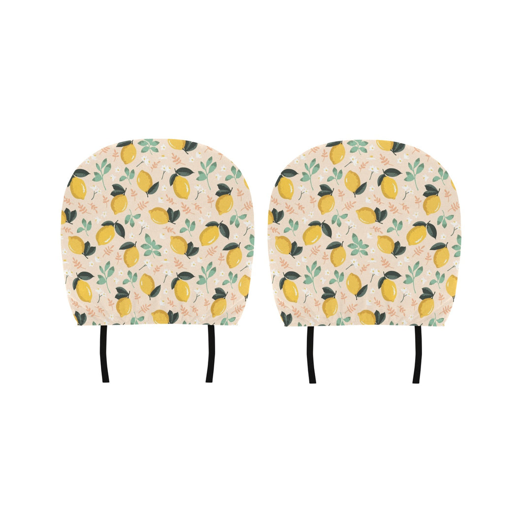 lemon flower leave pattern Car Headrest Cover