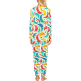 Colorful moon pattern Women's All Over Print Pajama Set