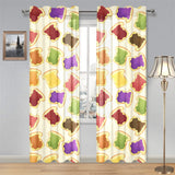 Bread Toast Pattern Print Design 02 Gauze Curtain