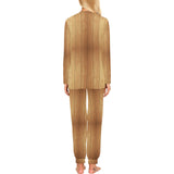 Wood Printed Pattern Print Design 05 Women's All Over Print Pajama Set