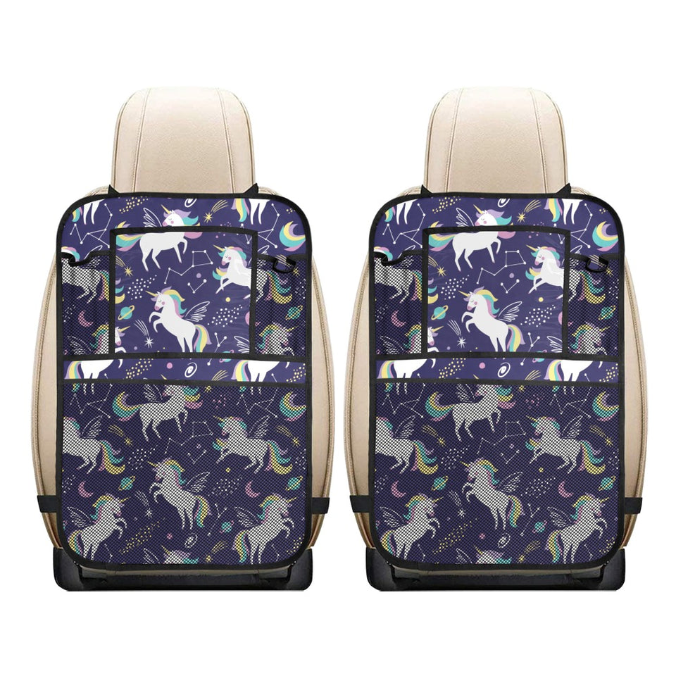 Hand drawn cute unicorn star planet Car Seat Back Organizer