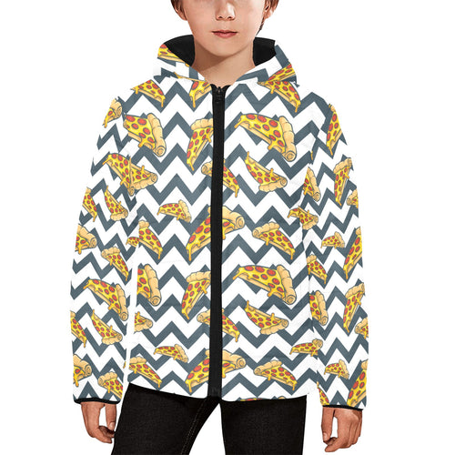 Pizza design pattern Kids' Boys' Girls' Padded Hooded Jacket