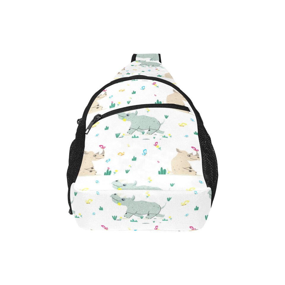 Cute Rhino pattern All Over Print Chest Bag