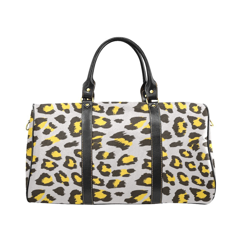 Gray Leopard print pattern Travel Bag