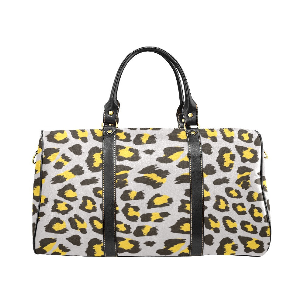 Gray Leopard print pattern Travel Bag