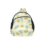 Seahorse shell starfish pattern background All Over Print Chest Bag