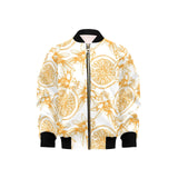 hand drawn orange fruit pattern Kids' Boys' Girls' Bomber Jacket