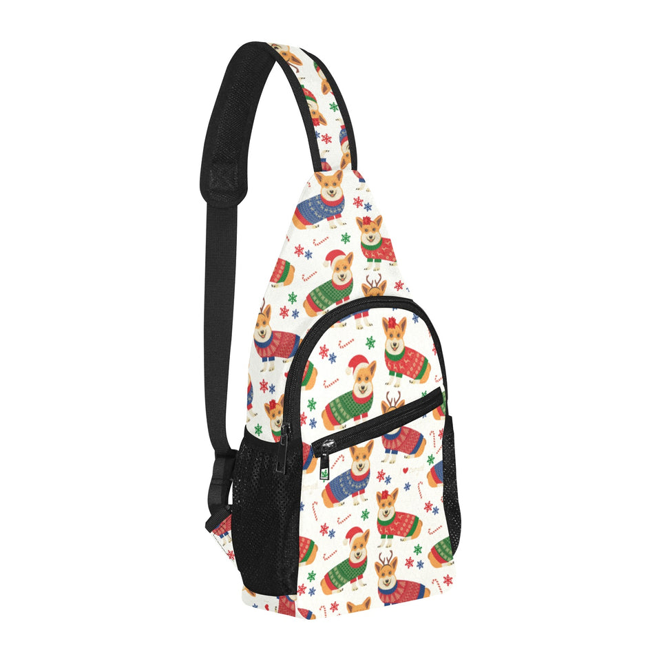 Corgi Christmas Pattern All Over Print Chest Bag