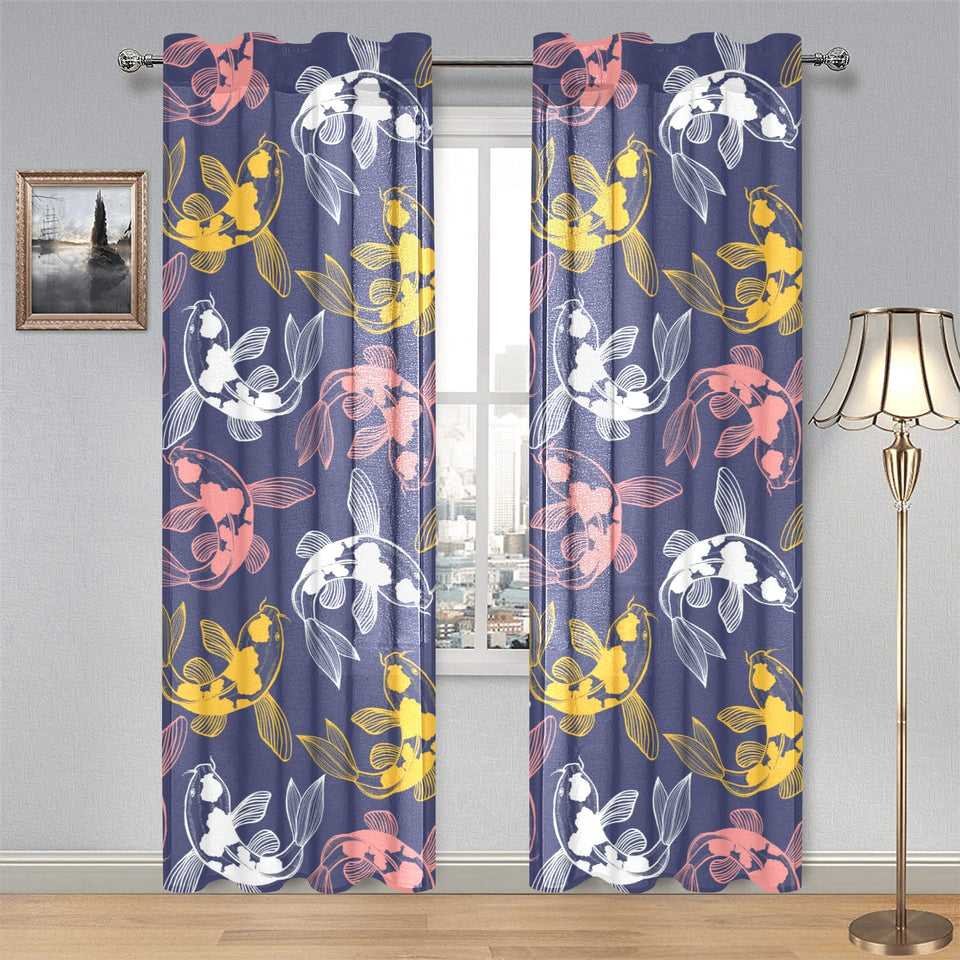 Koi Fish Carp Fish pattern Gauze Curtain