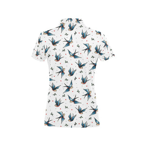 Swallow Pattern Print Design 04 Women's All Over Print Polo Shirt