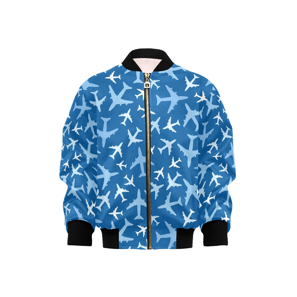 Airplane pattern in the sky Kids' Boys' Girls' Bomber Jacket