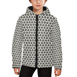 Coffee bean abstract modern pattern Kids' Boys' Girls' Padded Hooded Jacket