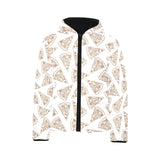 Hand drawn pizza pattern Kids' Boys' Girls' Padded Hooded Jacket