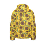 Sunflower pattern Kids' Boys' Girls' Padded Hooded Jacket