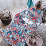 Hand drawn colorful starfish Blanket Robe with Sleeves