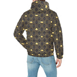 Casino Cards Suits Pattern Print Design 01 Men's Padded Hooded Jacket
