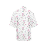 Cute poodle dog star pattern Women's All Over Print Hawaiian Shirt