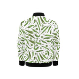Hand drawn sketch style green Chili peppers patter Kids' Boys' Girls' Bomber Jacket