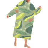 Avocado pattern Blanket Robe with Sleeves