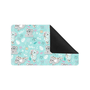 Cute koalas blue background pattern Doormat