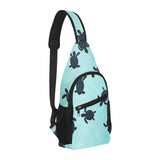 Sea turtle with blue ocean backgroud All Over Print Chest Bag