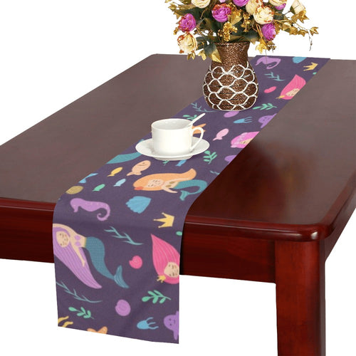 beautiful mermaid Fish jellyfish algae other marin Table Runner