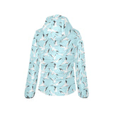 Seagull Pattern Print Design 01 Women's Padded Hooded Jacket