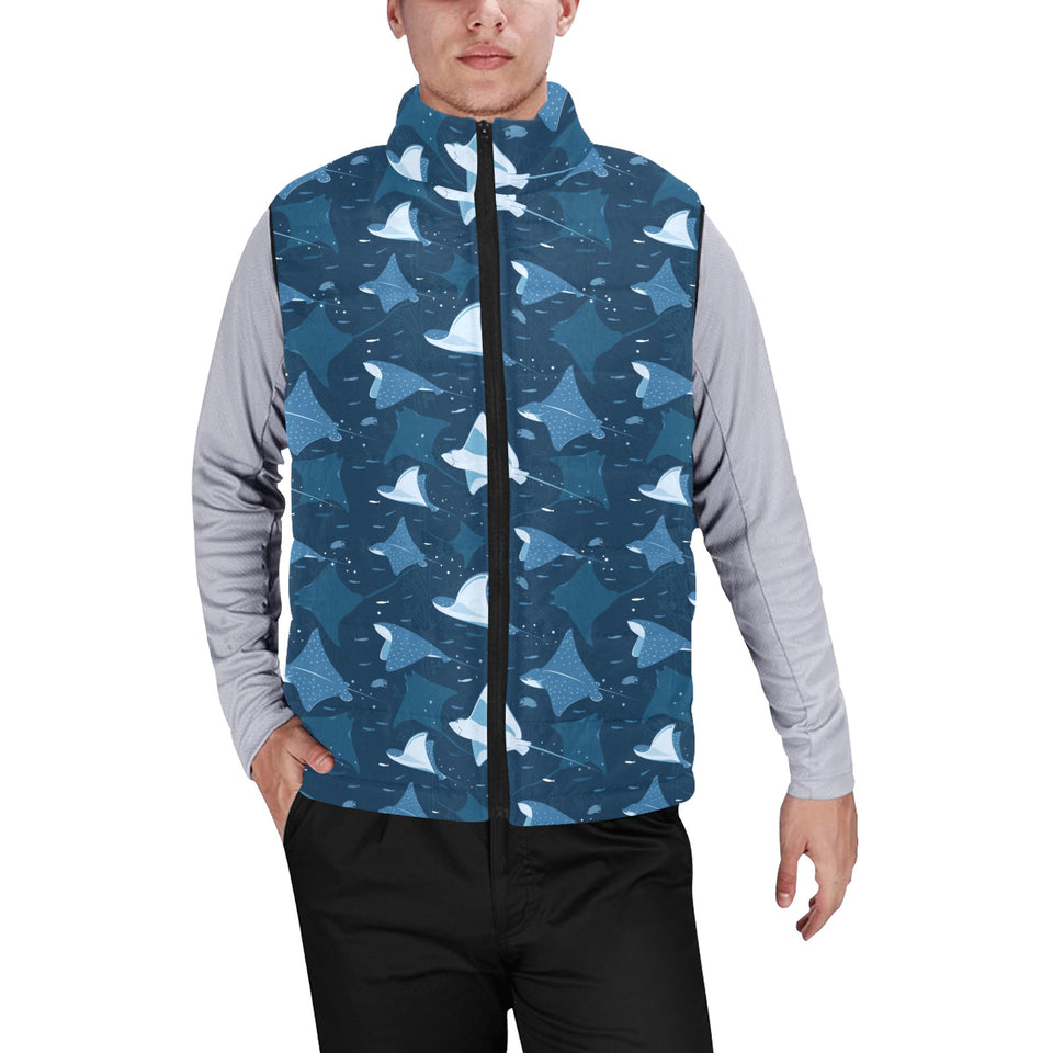 Stingray Pattern Print Design 04 Men's Padded Vest