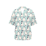Cute Penguin pattern Women's All Over Print Hawaiian Shirt
