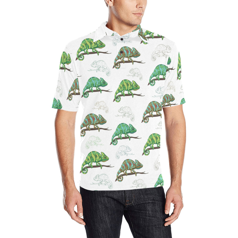 Chameleon lizard pattern Men's All Over Print Polo Shirt