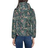 Snake forest pattern Women's Padded Hooded Jacket